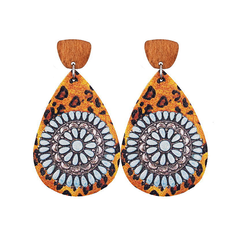 Wholesale Bohemian Western Cowboy Leather Earrings